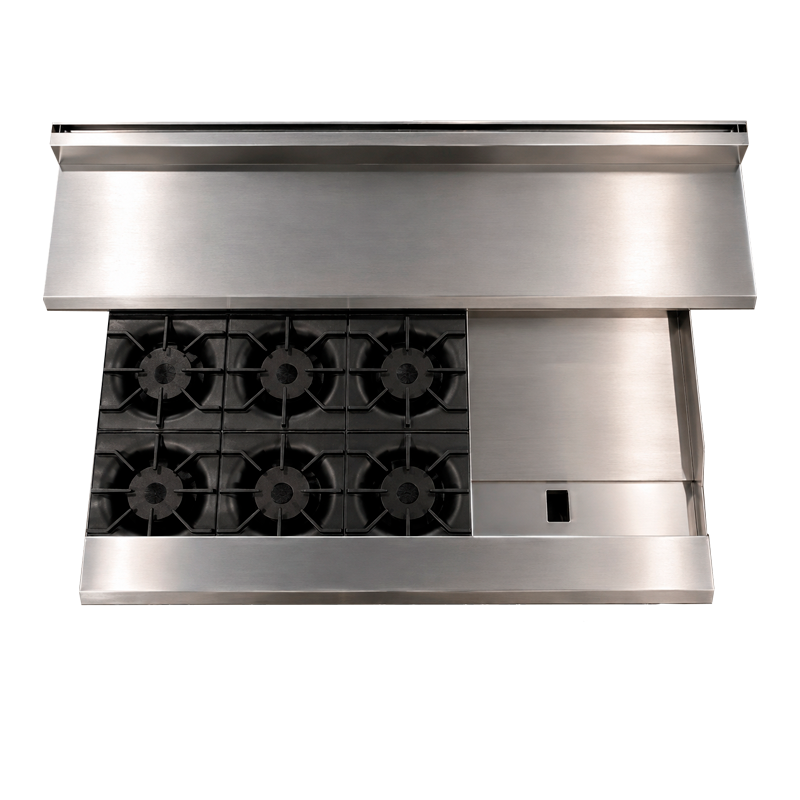 PRM60G-ST - 6 Burners + 24" Manual Griddle Combo Range with Standard Oven