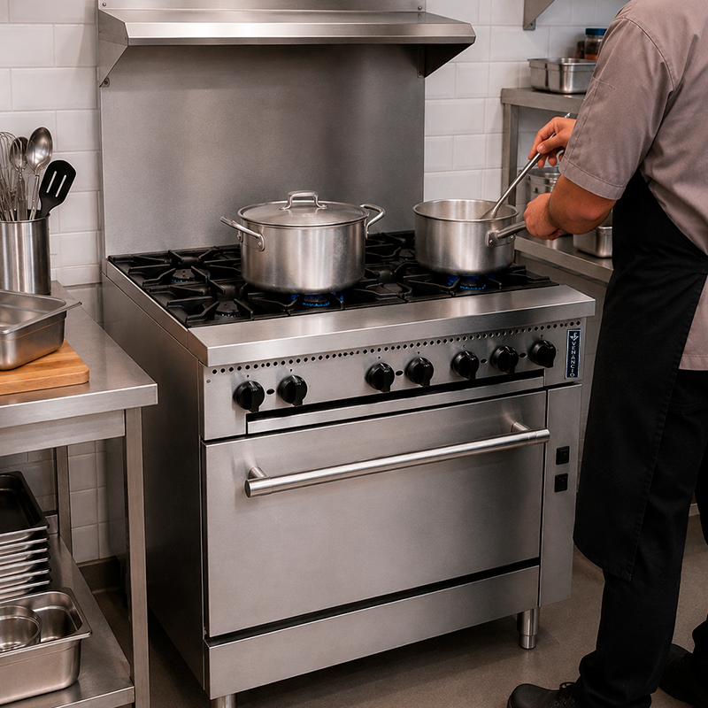 PRO36G-CO - 6 Burners Range with Convection Oven