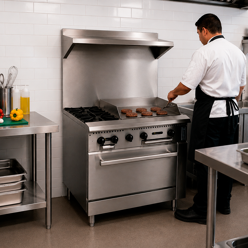 PRM36G-ST - 2 Burners + 24" Manual Griddle Combo Range with Standard Oven