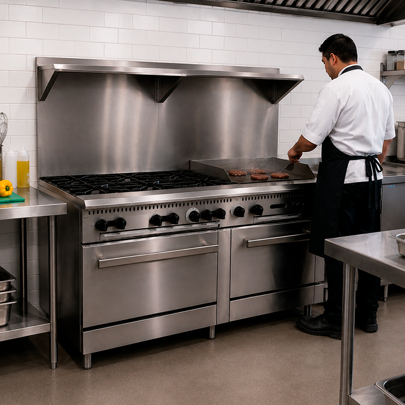 PRM60G-ST - 6 Burners + 24" Manual Griddle Combo Range with Standard Oven